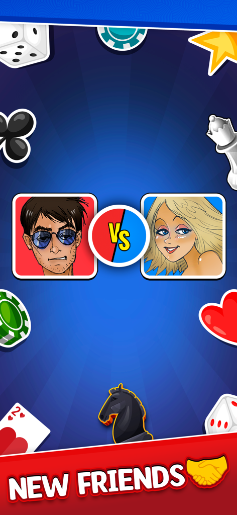 Briscola Più - Card Game - App Briscola Piu schermo di confronto con due avatar stilizzati e testo che evidenzia nuove connessioni sociali