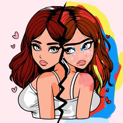 realistic girl split