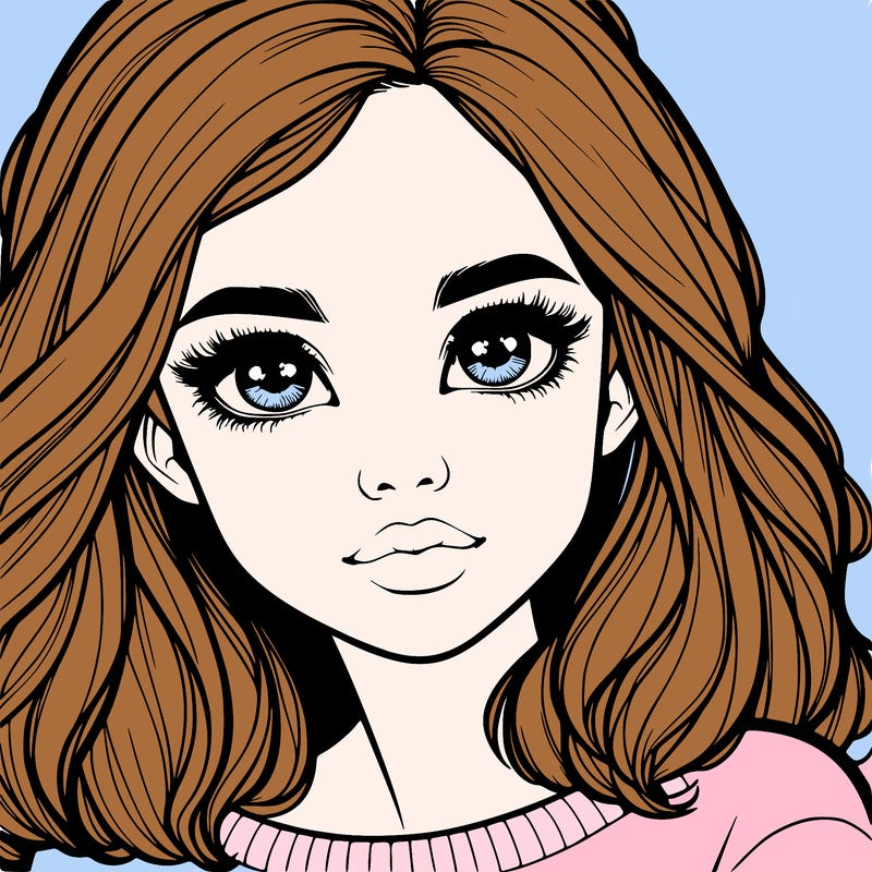 realistic girl whith cute eyes