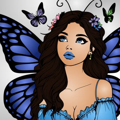 butterfly fairy realistic girl