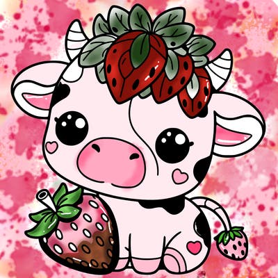cute strawberry cow