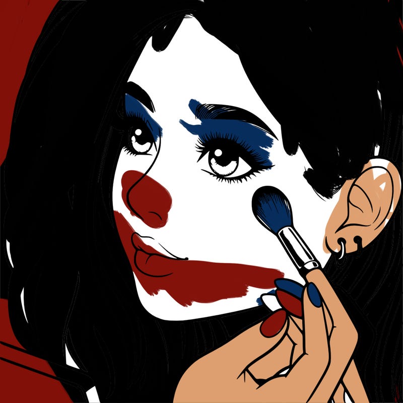 a realistic girl doing her makeup