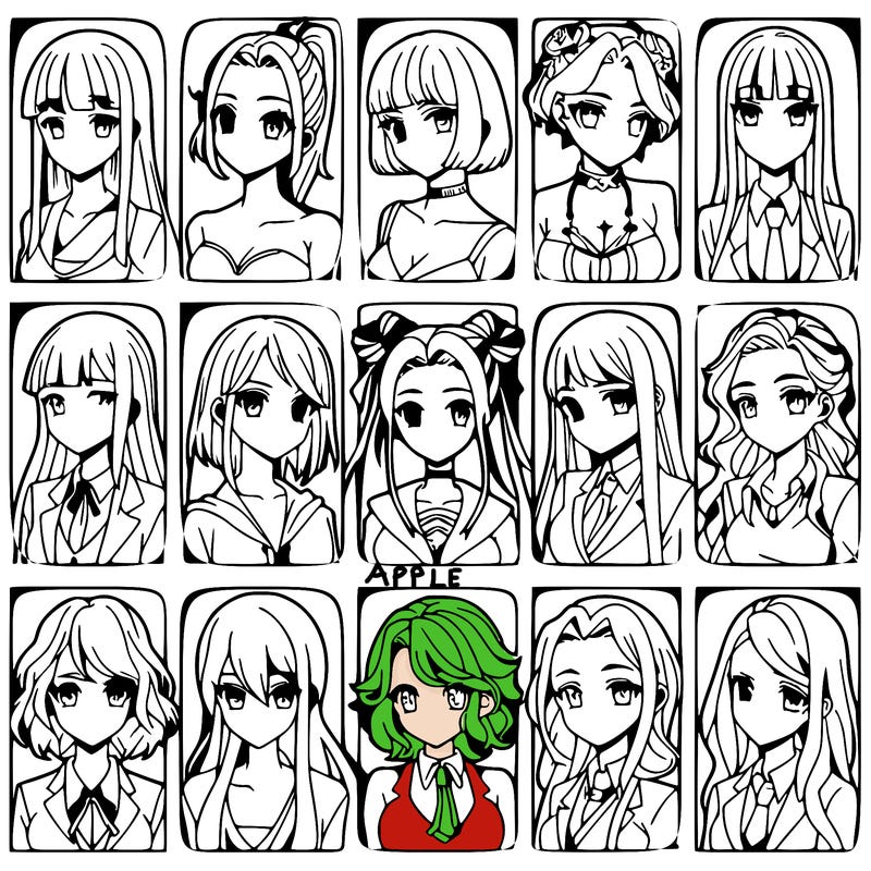 girls that look diffrent anime