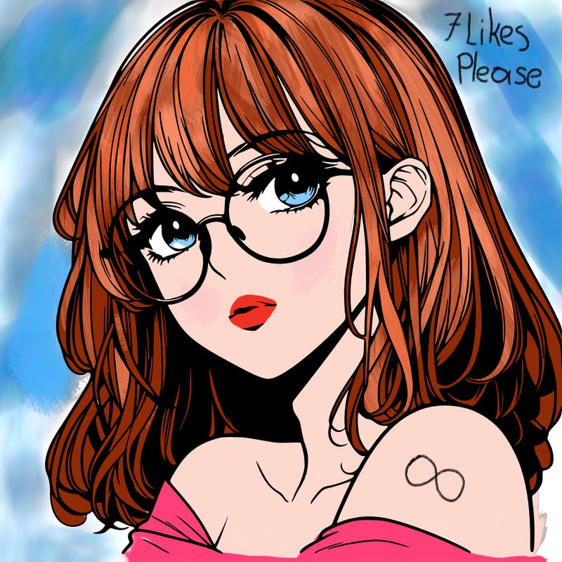 manga woman character with glasses and nice lips