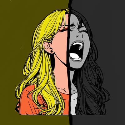 screaming realistic, girl