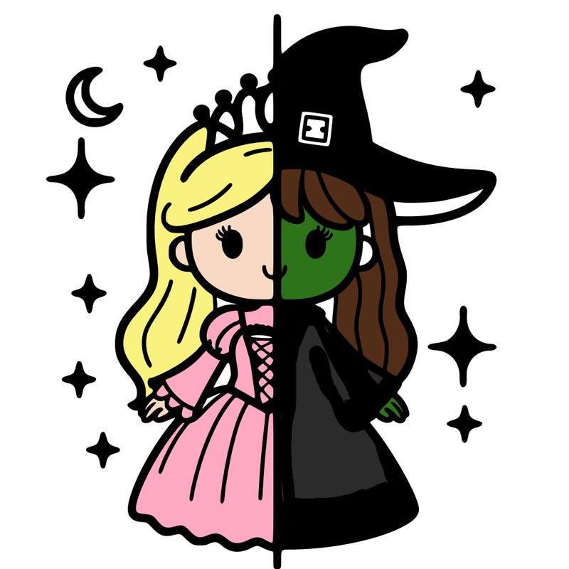 split princess and witch