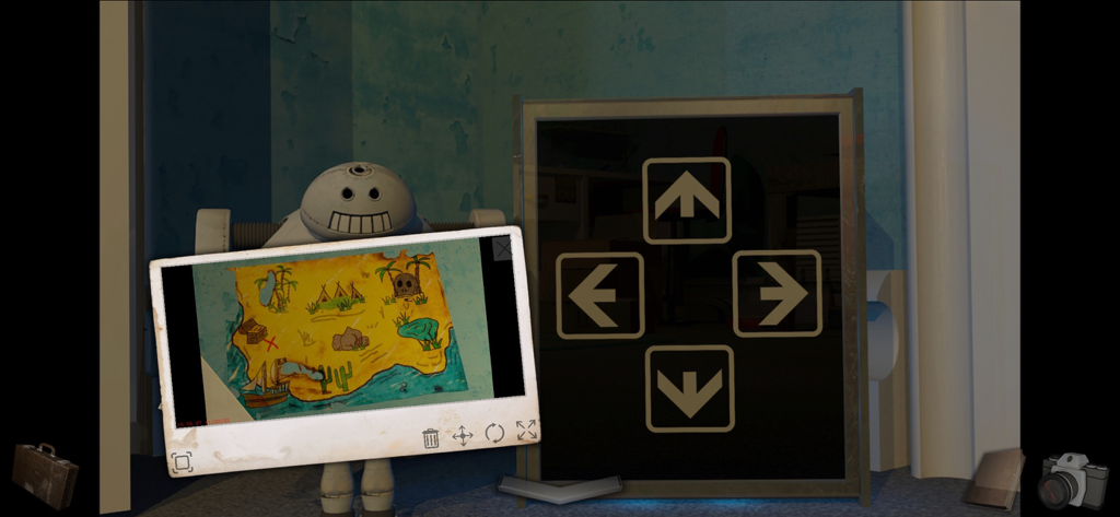 A Short Tale - A Polaroid photo of a treasure map clue for a puzzle.