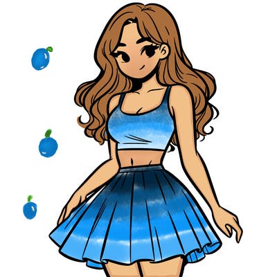 woman in a skirt and crop top