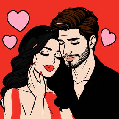 man and woman in love realistic