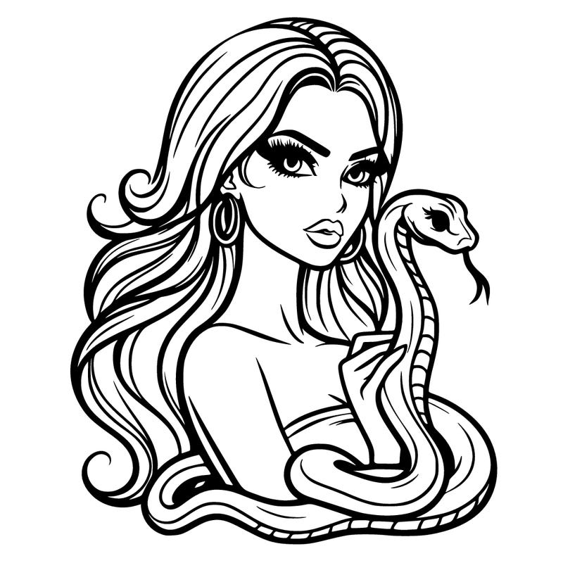 a beautiful woman with a snake