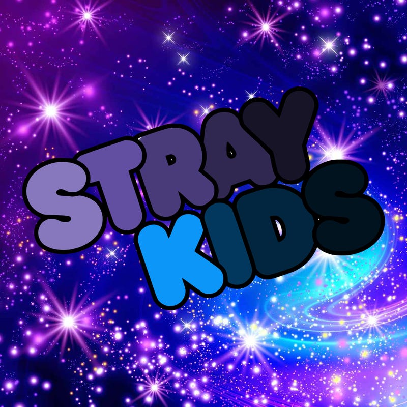 bubble letters saying stray kids