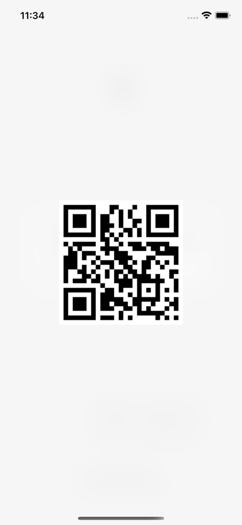 Un código QR que representa un UUID generado en una interfaz de aplicación minimalista.