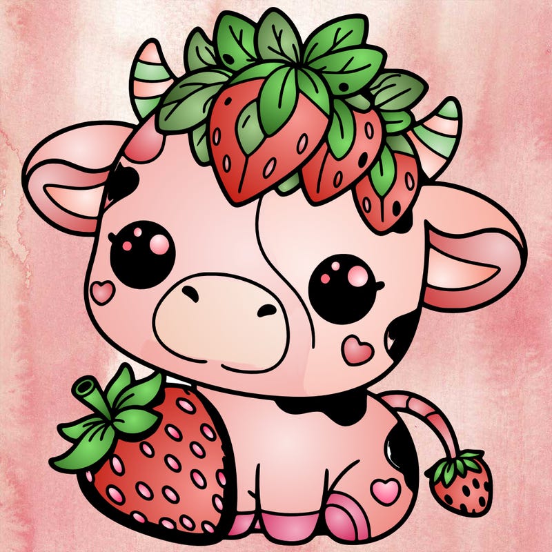 cute strawberry cow