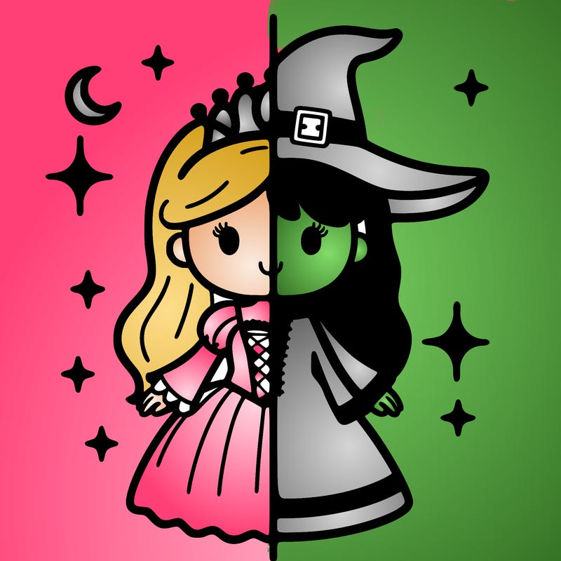 split princess and witch