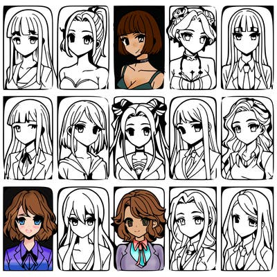 girls that look diffrent anime