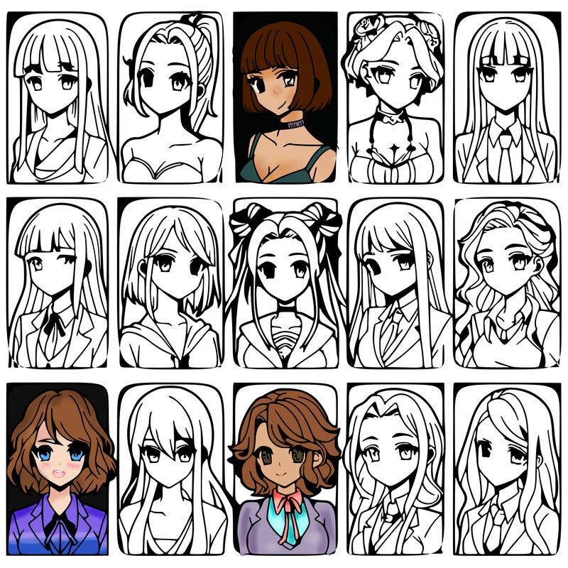 girls that look diffrent anime