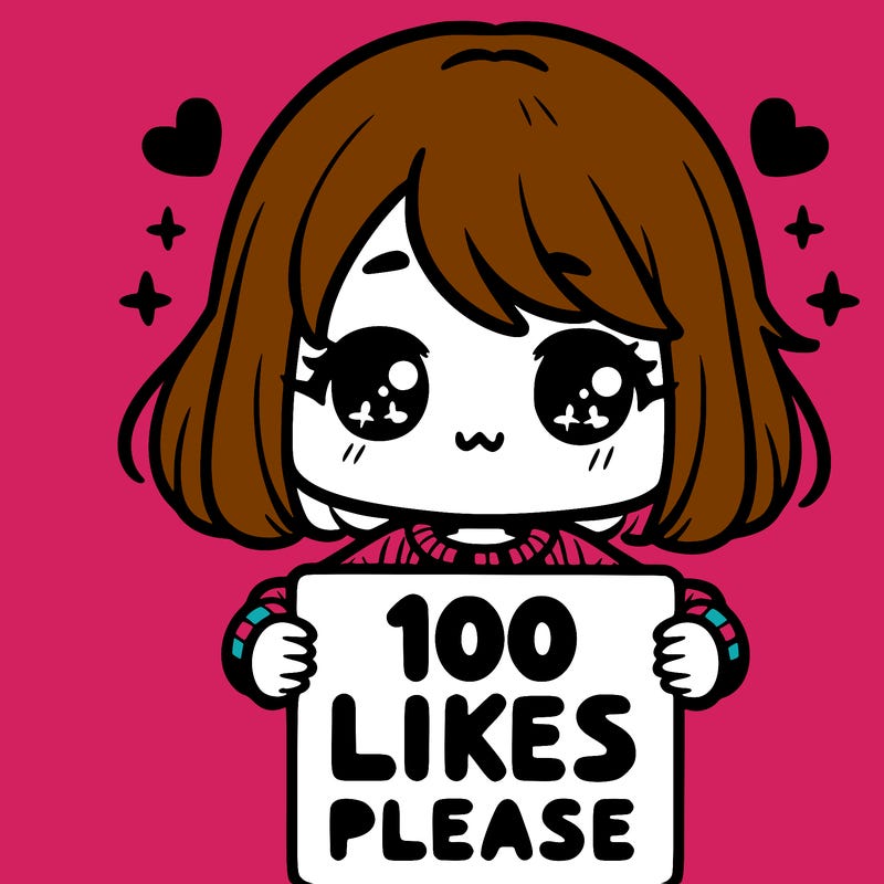 cute girl holding a sign saying 100 likes please
