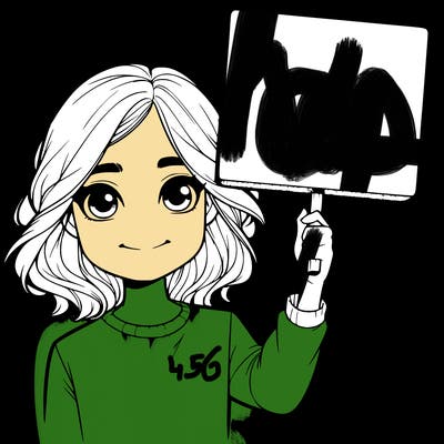 realistic girl holding up a sign