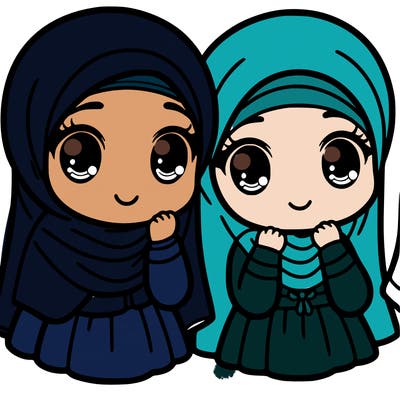 girls with abaya and hijab