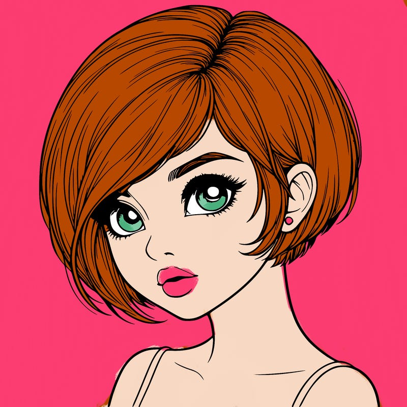 realistic girl with really short hair