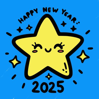 happy new year 2025 star wish