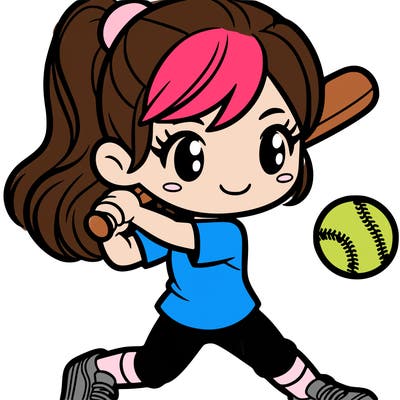 girl playing softball