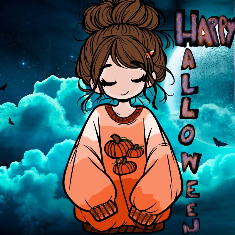 girl with baggy sweatshirt and messy bun