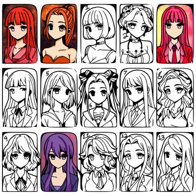 girls that look diffrent anime