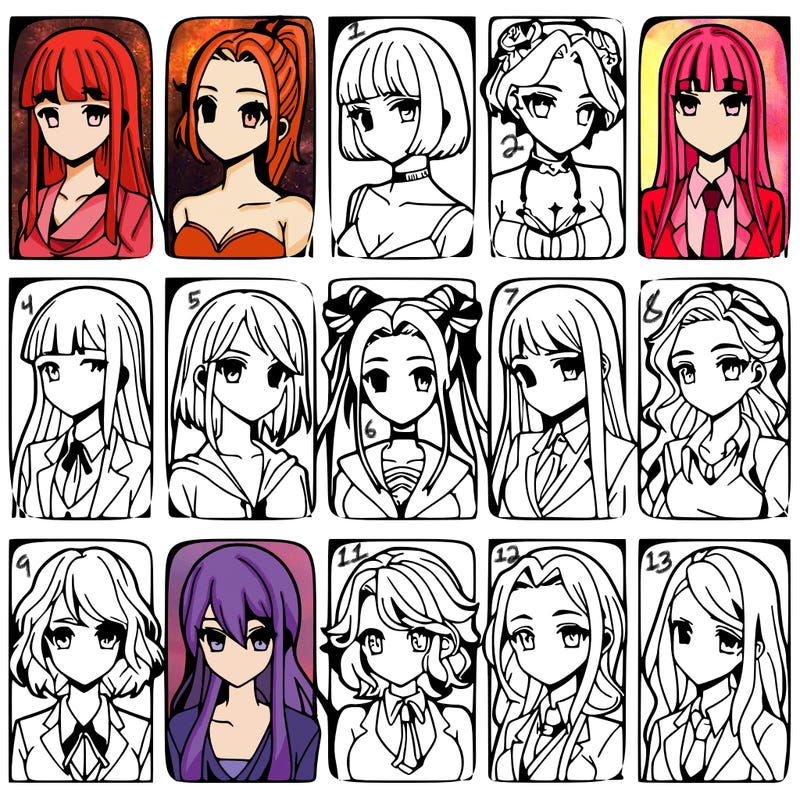 girls that look diffrent anime