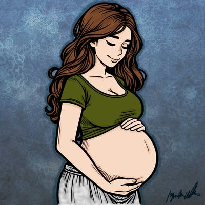 woman heavily pregnant realistic