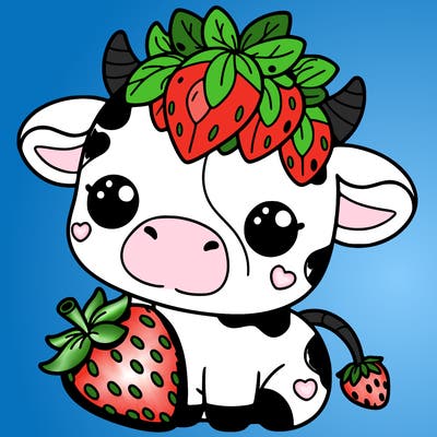 cute strawberry cow
