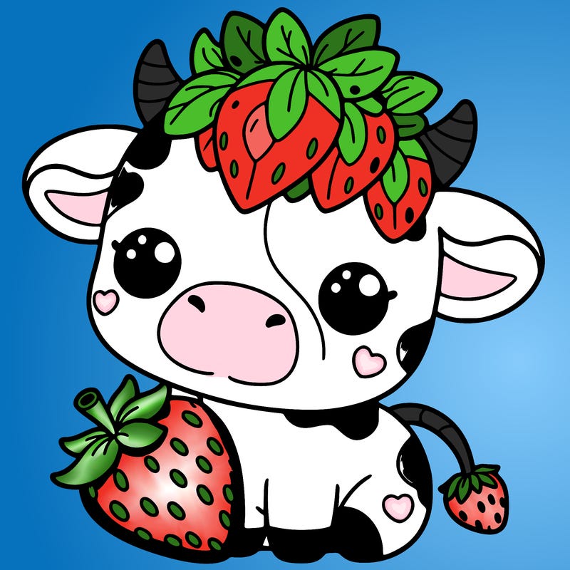 cute strawberry cow