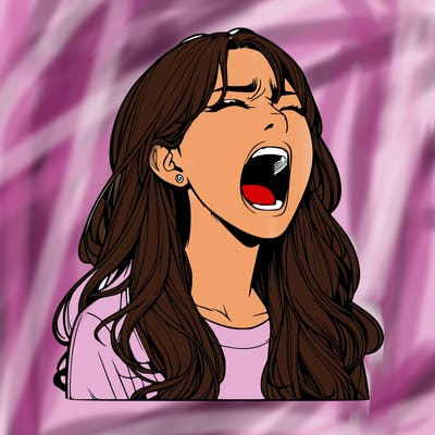 screaming realistic, girl