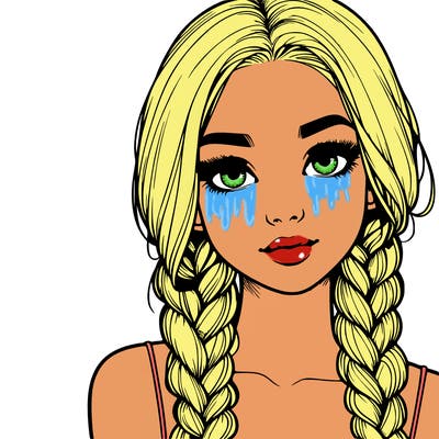 realistic girl with braids