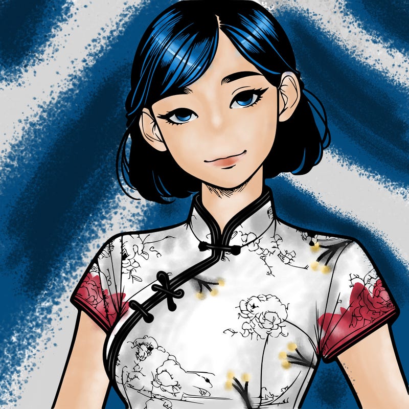 realistic asian girl wearing qipao