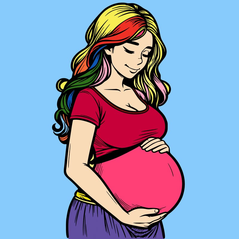 woman heavily pregnant realistic