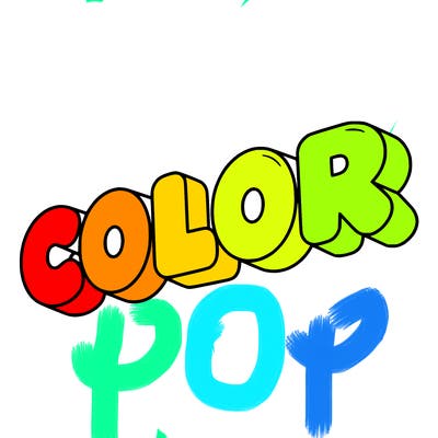 a sign that says color in bubble writing