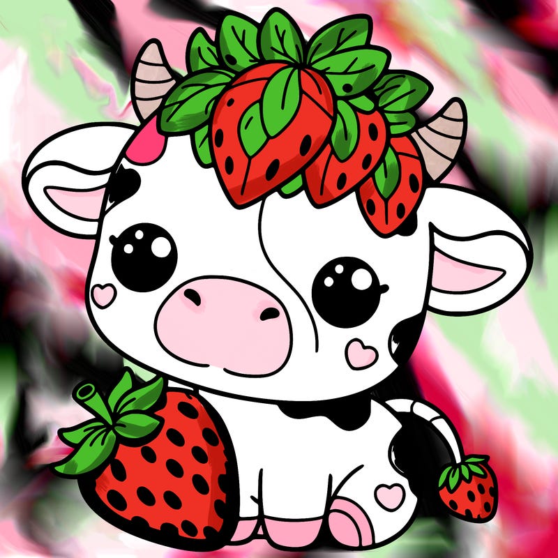 cute strawberry cow