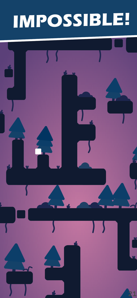 White square jumping between platforms in the Square On Top mobile game