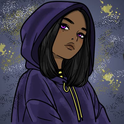 a realistic girl in a hoodie