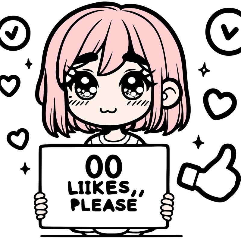 a girl with a sign saying 100 likes, please