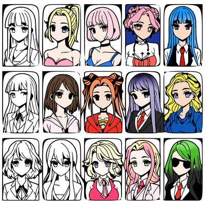 girls that look diffrent anime