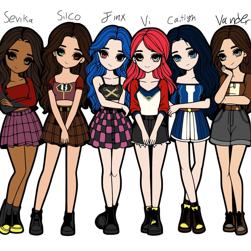 a group of girls realistic