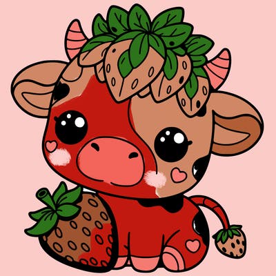 cute strawberry cow