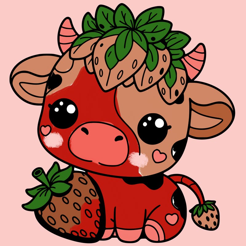 cute strawberry cow