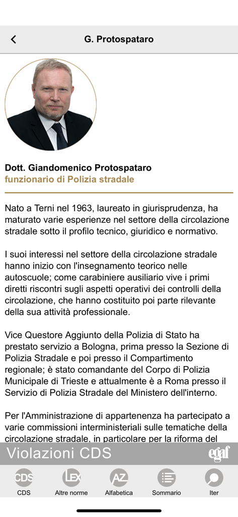 Violazioni CDS - Biography of Dr. Giandomenico Protospataro, author and traffic law expert