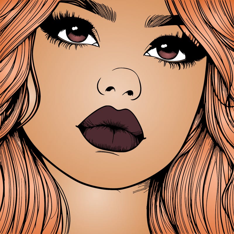 really realistic girl with lips