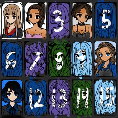 girls that look diffrent anime