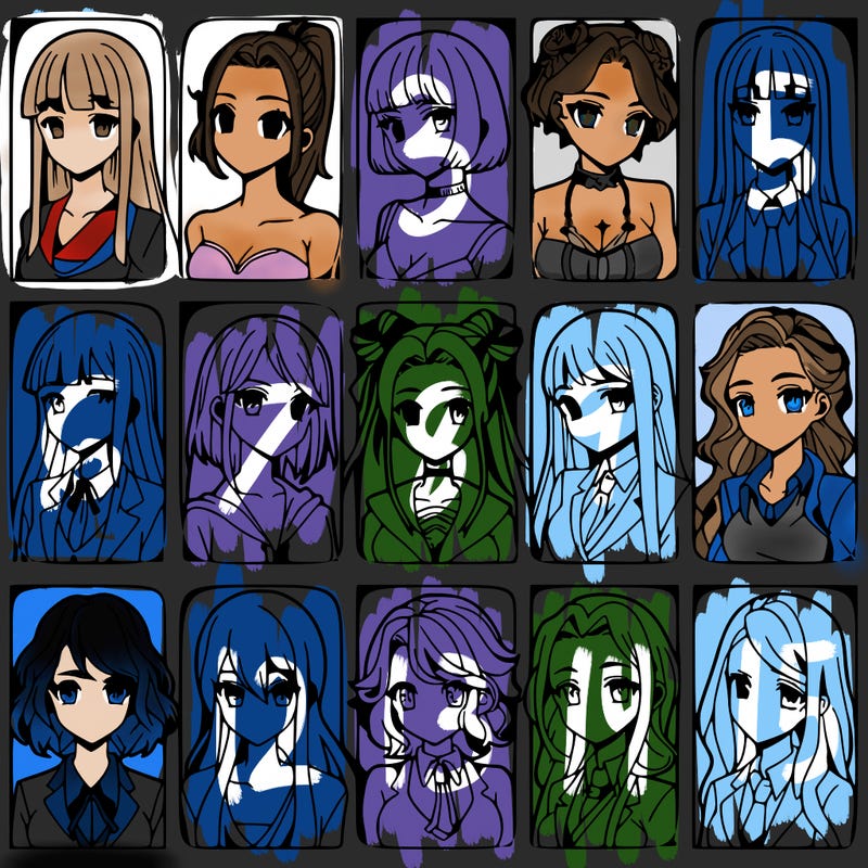 girls that look diffrent anime