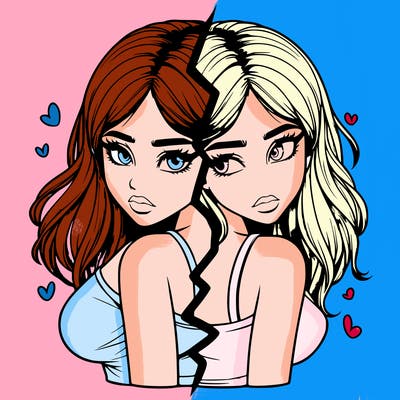 realistic girl split